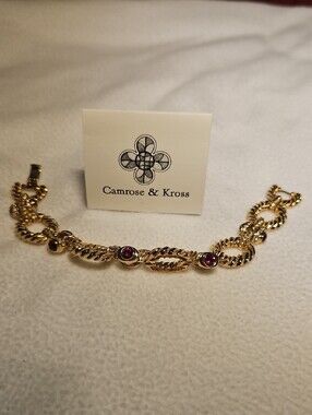 CAMROSE KROSS JBK Jacqueline Jackie Kennedy Bold Rope Simulated Ruby Bracelet